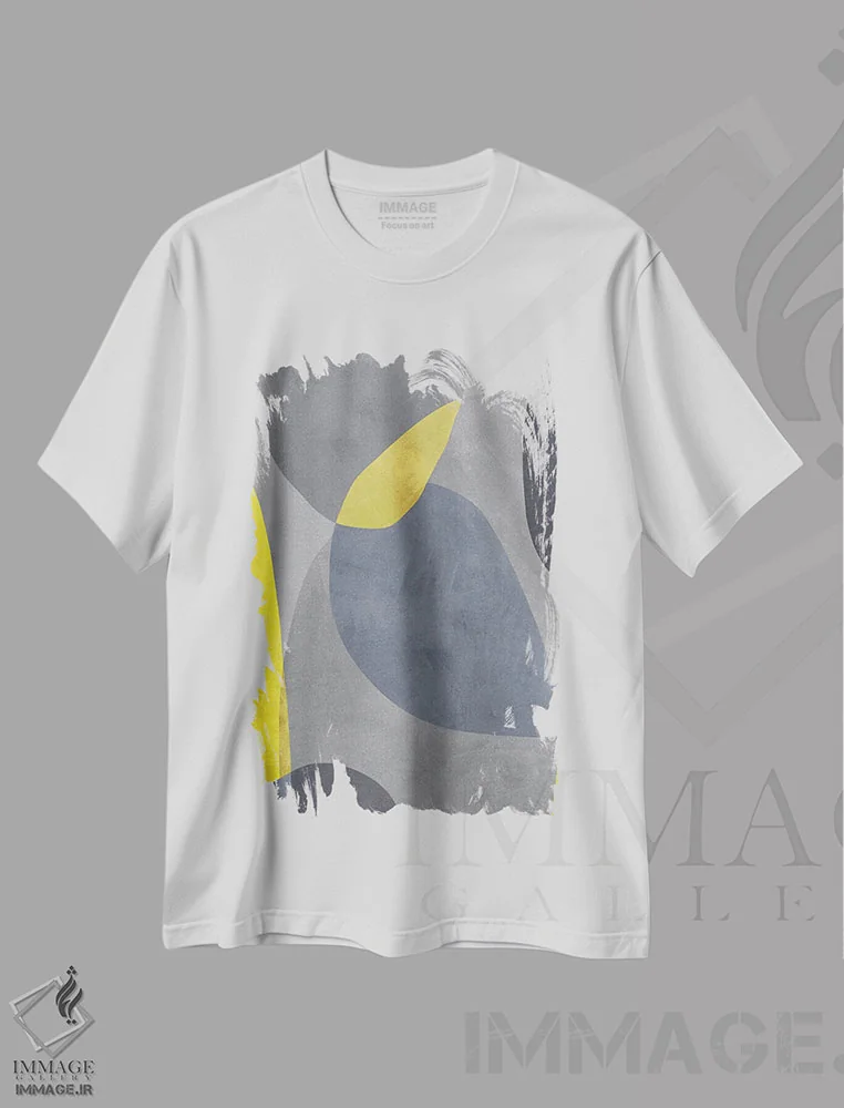 تیشرت سفید طرح دار زرد و خاکستری VIII اثر دانیلو د آلکساندریا | فروشگاه ایماژ