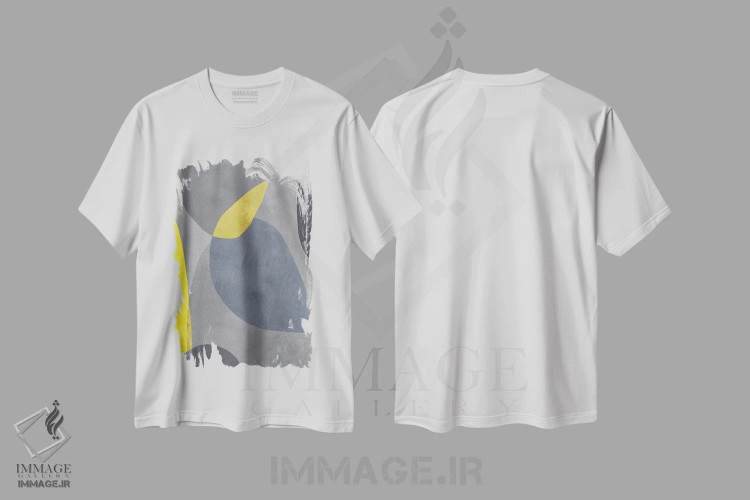 تیشرت سفید طرح دار زرد و خاکستری VIII اثر دانیلو د آلکساندریا | فروشگاه ایماژ