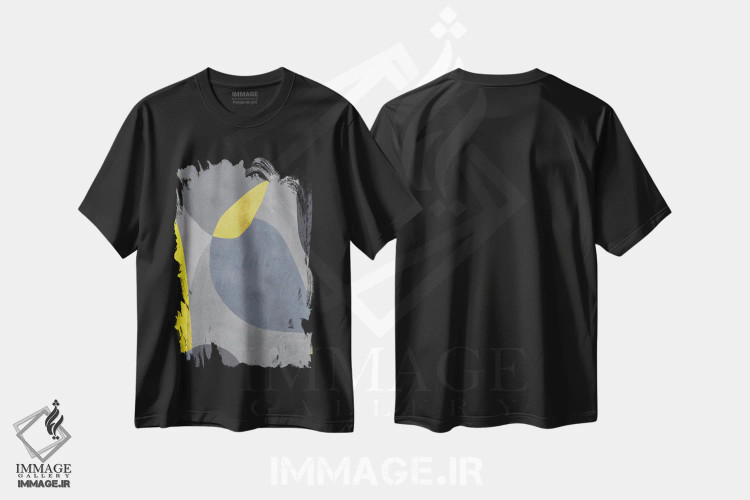 تیشرت مشکی طرح دار زرد و خاکستری VIII اثر دانیلو د آلکساندریا | immage.ir