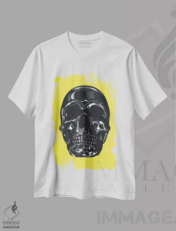 تیشرت سفید طرح دار زرد و خاکستری XX، دکوراسیون جایگزین اثر دانیلو د آلکساندریا | immage.ir