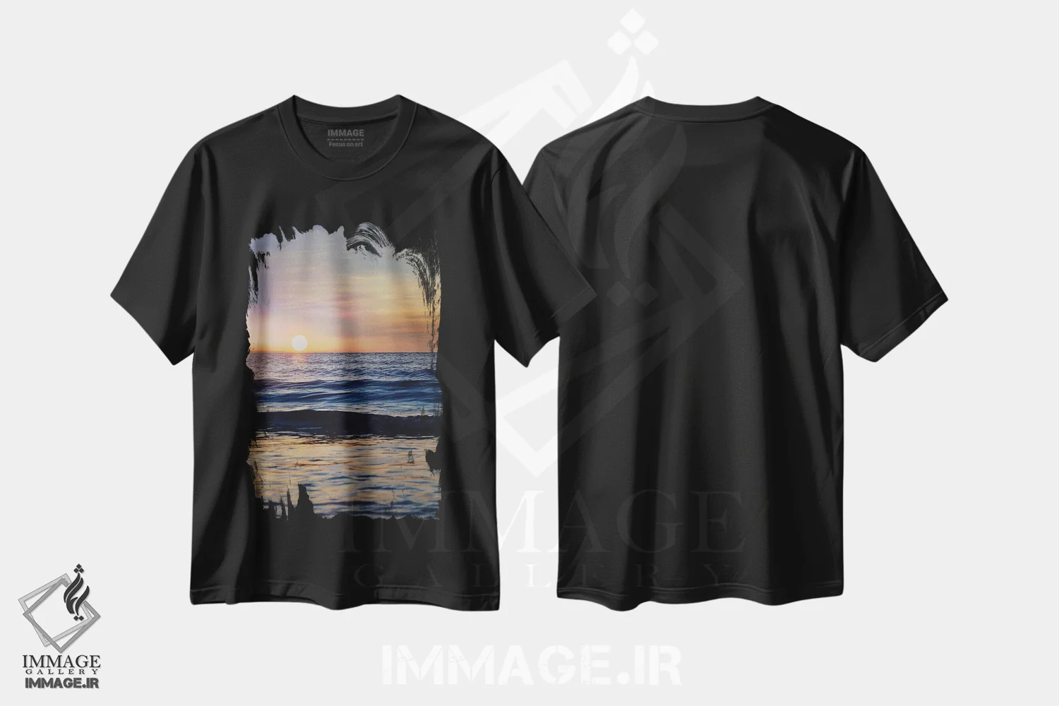 تیشرت مشکی طرح دار ساحل III، دکور ساحلی اثر دانیلو د آلکساندریا | immage.ir