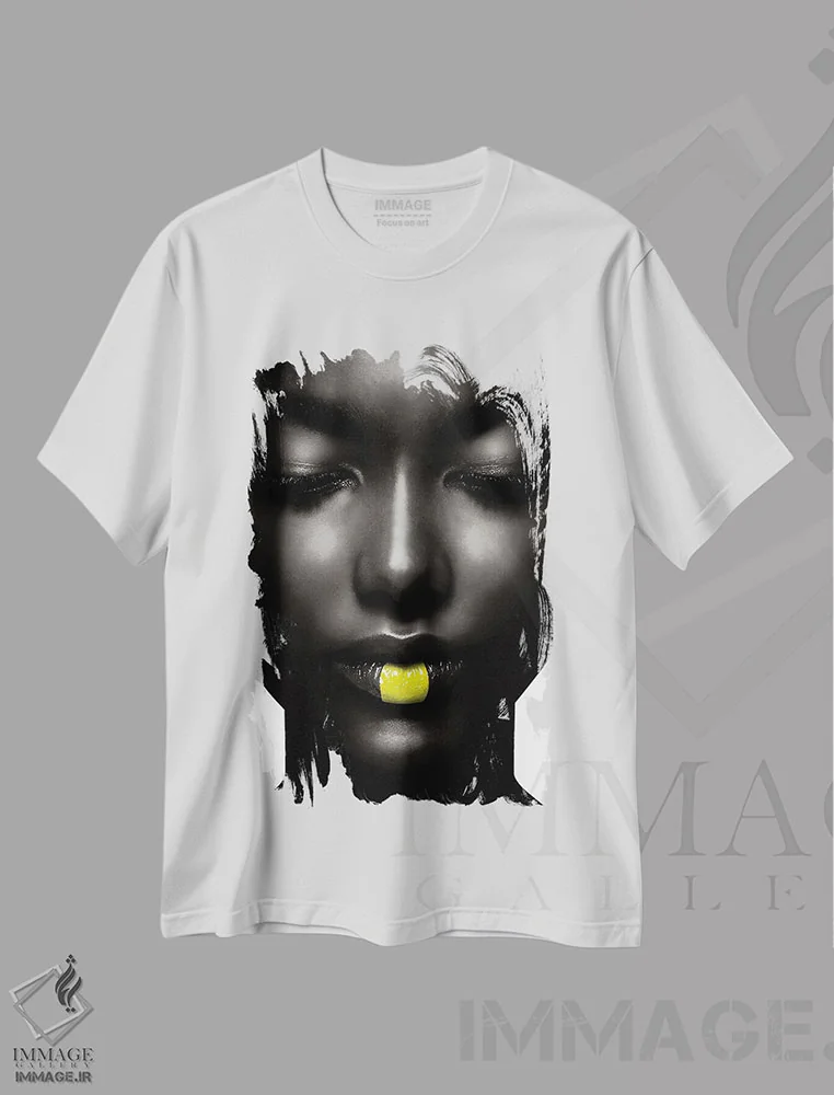 تیشرت سفید طرح دار زرد و خاکستری XXV، هنر آمریکایی آفریقایی تبار اثر دانیلو د آلکساندریا | فروشگاه ایماژ