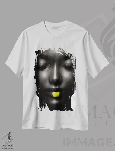 تیشرت سفید طرح دار زرد و خاکستری XXV، هنر آمریکایی آفریقایی تبار اثر دانیلو د آلکساندریا | فروشگاه ایماژ