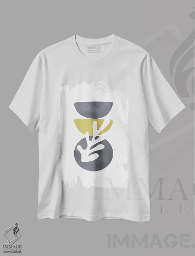 تیشرت سفید طرح دار زرد و خاکستری XXVII اثر دانیلو د آلکساندریا | فروشگاه ایماژ