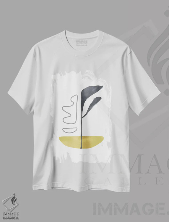 تیشرت سفید طرح دار زرد و خاکستری XXVIII اثر دانیلو د آلکساندریا | immage.ir