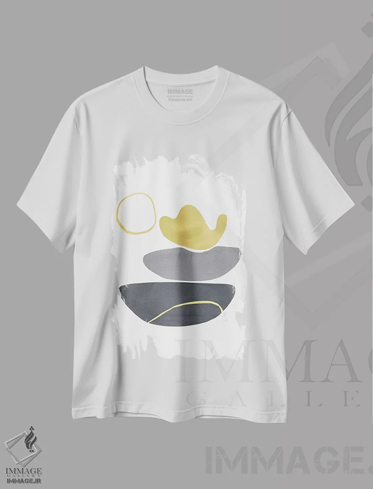 تیشرت سفید طرح دار زرد و خاکستری XXIX اثر دانیلو د آلکساندریا | فروشگاه ایماژ