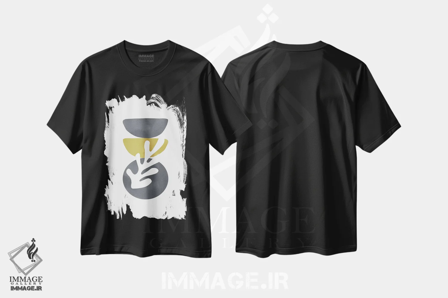 تیشرت مشکی طرح دار زرد و خاکستری XXVII اثر دانیلو د آلکساندریا | immage.ir