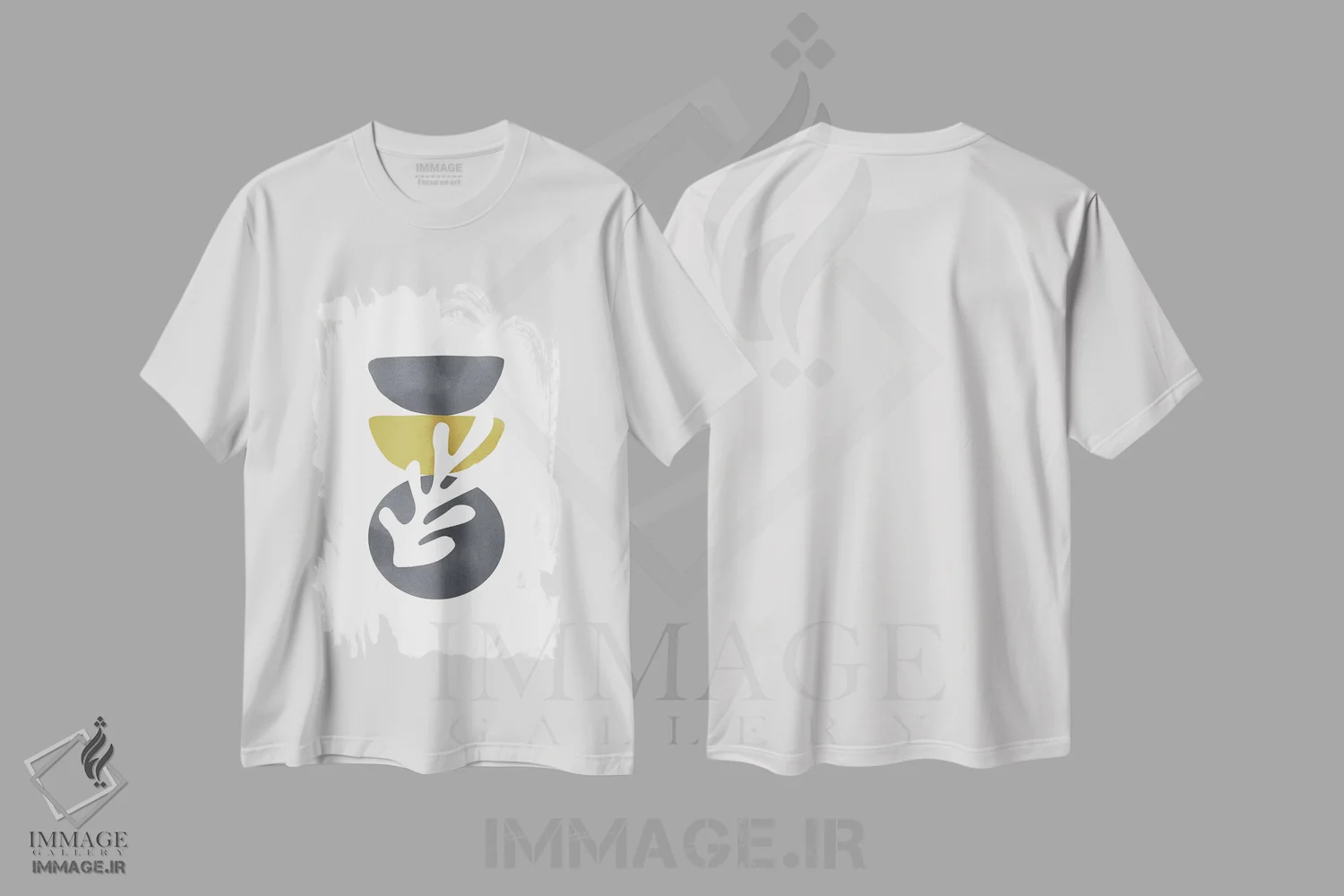 تیشرت سفید طرح دار زرد و خاکستری XXVII اثر دانیلو د آلکساندریا | فروشگاه ایماژ