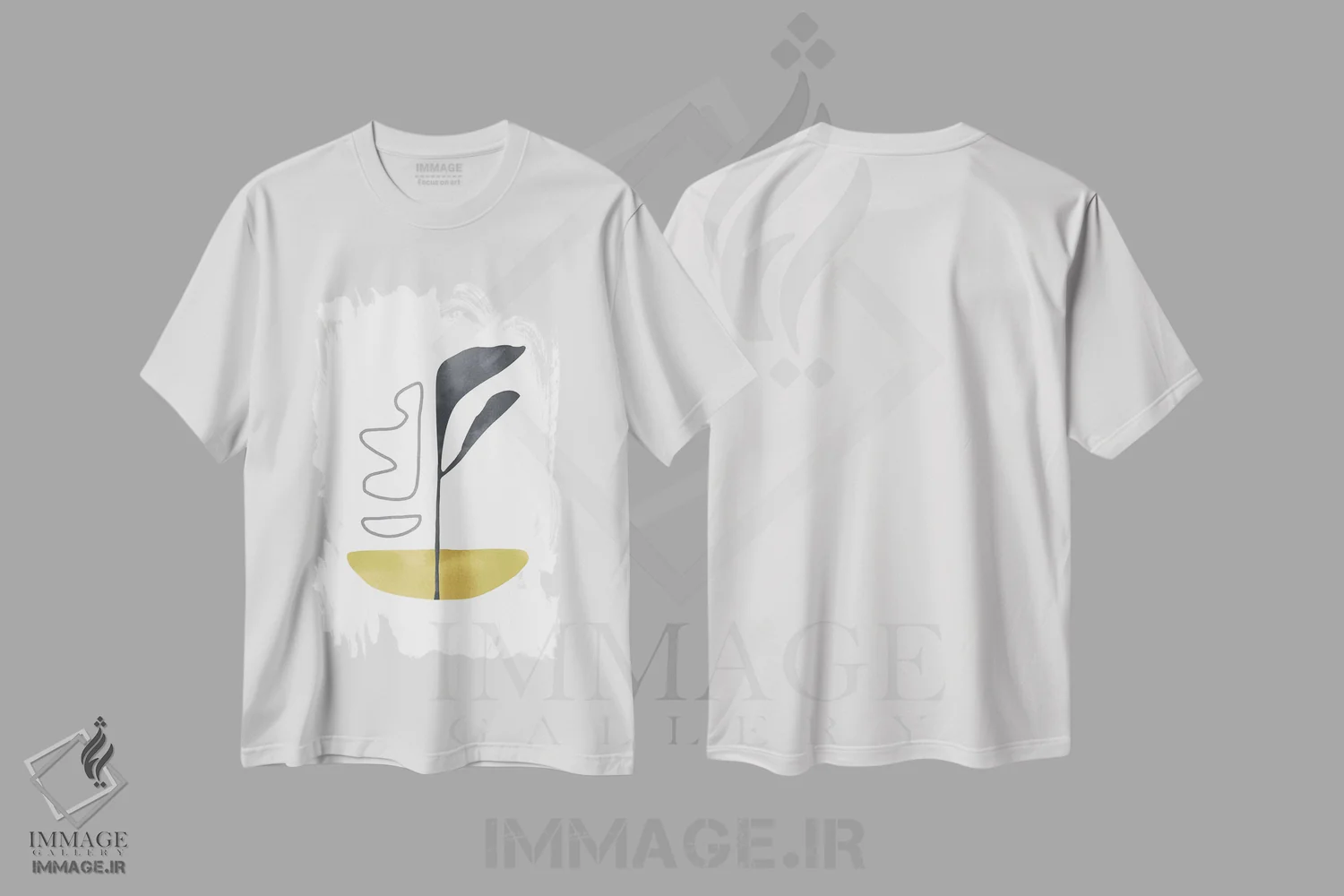 تیشرت سفید طرح دار زرد و خاکستری XXVIII اثر دانیلو د آلکساندریا | immage.ir