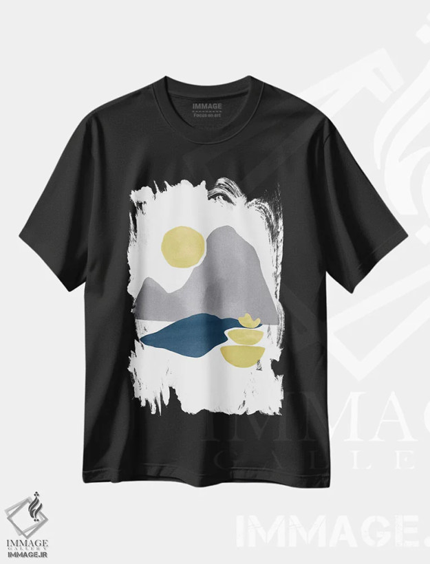 تیشرت مشکی طرح دار زرد و خاکستری XXX اثر دانیلو د آلکساندریا | فروشگاه ایماژ