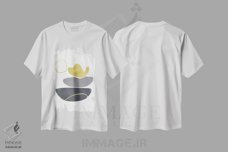 تیشرت سفید طرح دار زرد و خاکستری XXIX اثر دانیلو د آلکساندریا | فروشگاه ایماژ