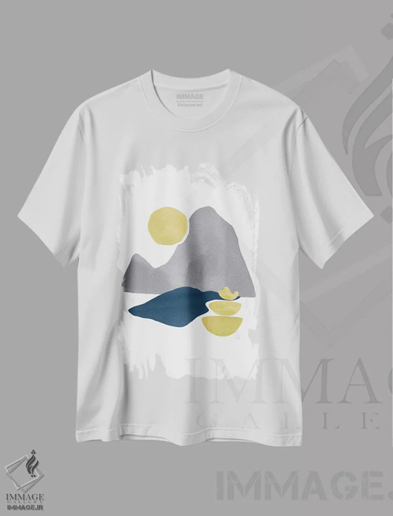 تیشرت سفید طرح دار زرد و خاکستری XXX اثر دانیلو د آلکساندریا | immage.ir
