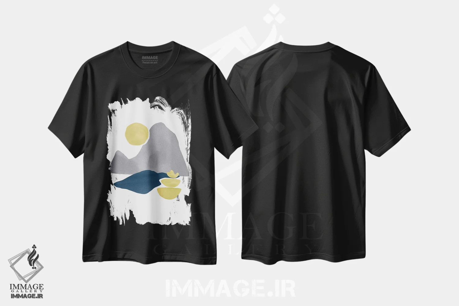 تیشرت مشکی طرح دار زرد و خاکستری XXX اثر دانیلو د آلکساندریا | فروشگاه ایماژ