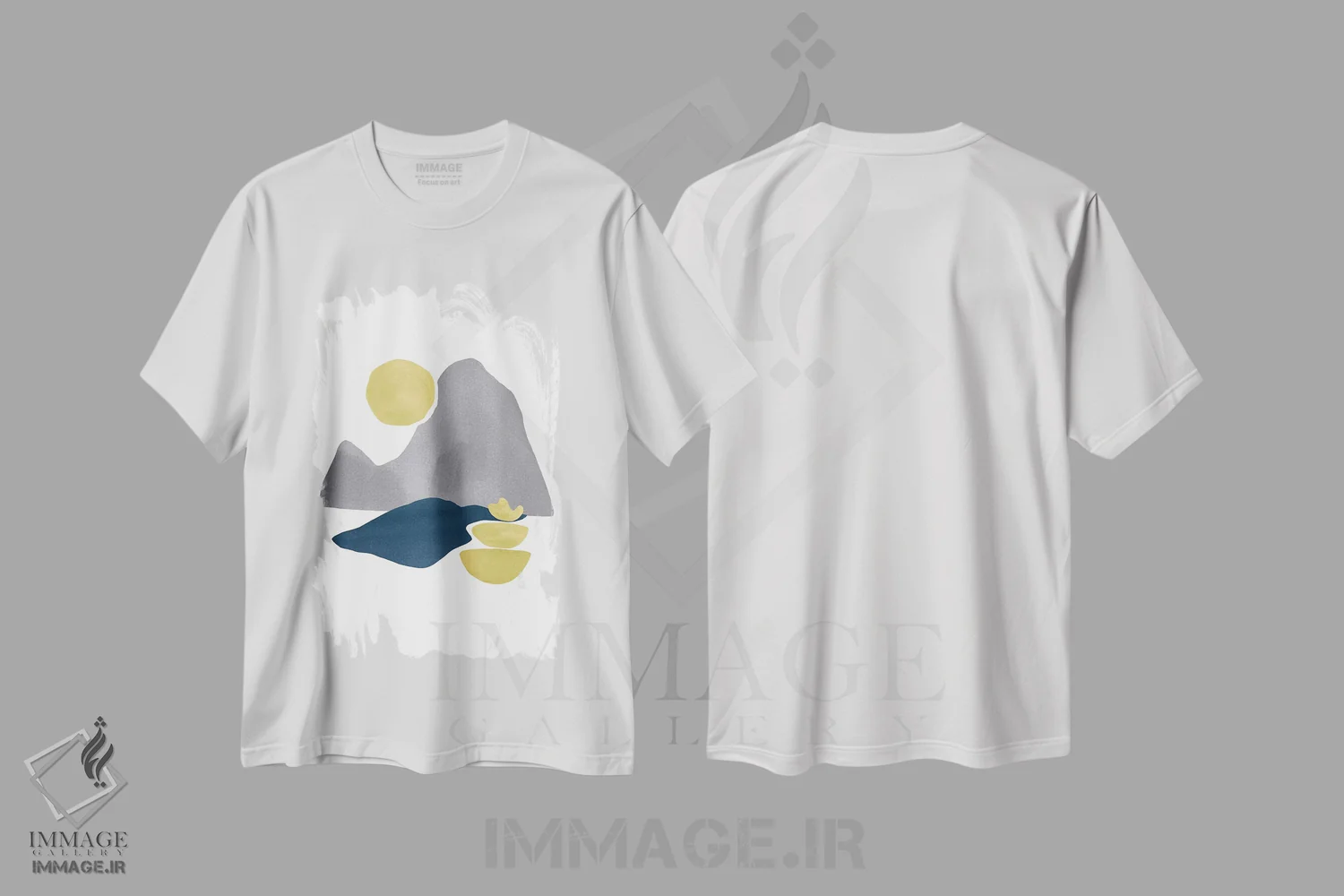 تیشرت سفید طرح دار زرد و خاکستری XXX اثر دانیلو د آلکساندریا | immage.ir