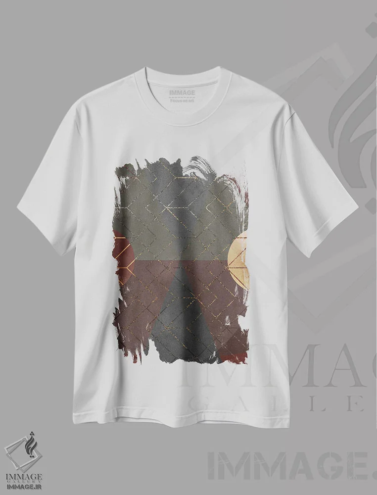 تیشرت سفید طرح دار رویای تراکوتا VII، آبستره اثر دانیلو د آلکساندریا | فروشگاه ایماژ