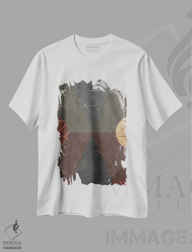 تیشرت سفید طرح دار رویای تراکوتا VII، آبستره اثر دانیلو د آلکساندریا | فروشگاه ایماژ