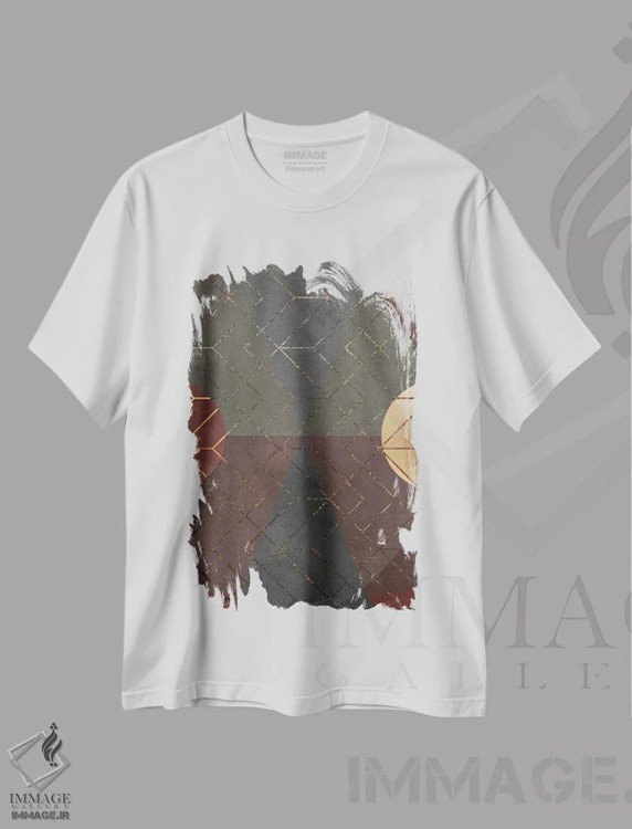 تیشرت سفید طرح دار رویای تراکوتا VII، آبستره اثر دانیلو د آلکساندریا | فروشگاه ایماژ