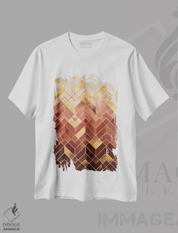 تیشرت سفید طرح دار رویای تراکوتا XVI، آبستره اثر دانیلو د آلکساندریا | فروشگاه ایماژ
