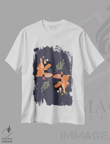 تیشرت سفید طرح دار زنِ فلت I، هنر دیجیتال اثر دانیلو د آلکساندریا | فروشگاه ایماژ