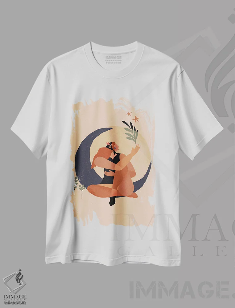 تیشرت سفید طرح دار زنِ فلت II، هنر دیجیتال اثر دانیلو د آلکساندریا | immage.ir
