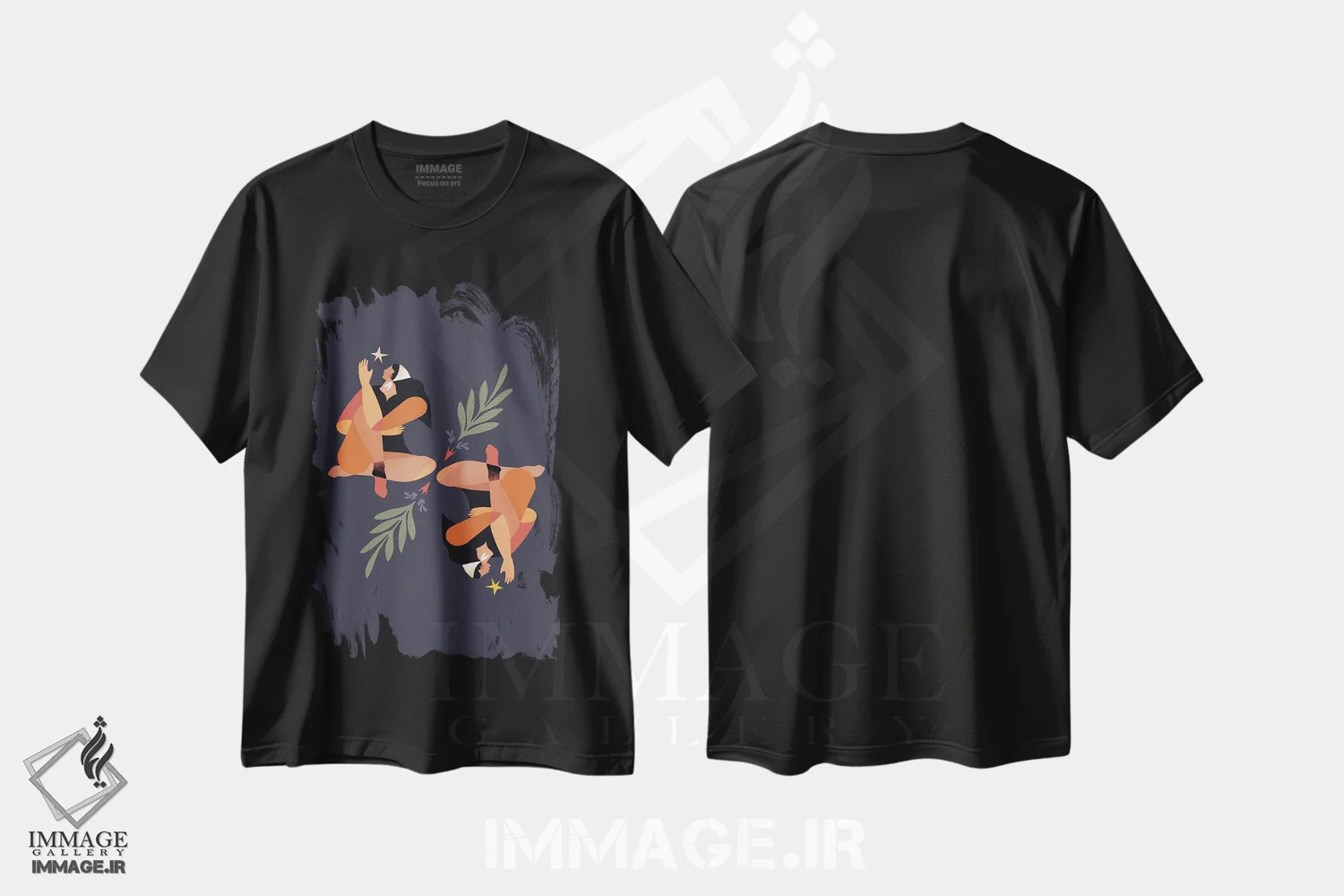 تیشرت مشکی طرح دار زنِ فلت I، هنر دیجیتال اثر دانیلو د آلکساندریا | immage.ir