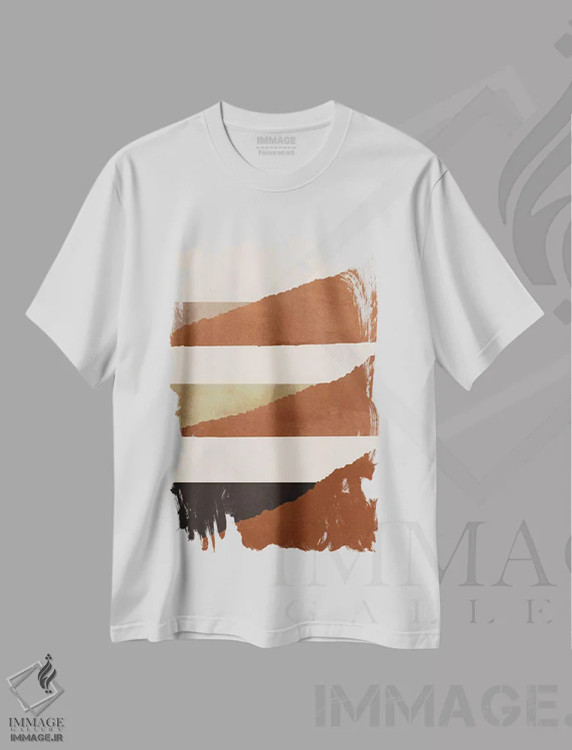 تیشرت سفید طرح دار کوه انتزاعی I، آبستره اثر دانیلو د آلکساندریا | فروشگاه ایماژ