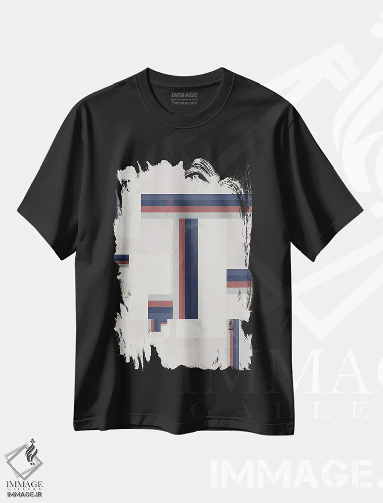تیشرت مشکی طرح دار پر از رنگ II اثر دانیلو د آلکساندریا | فروشگاه ایماژ