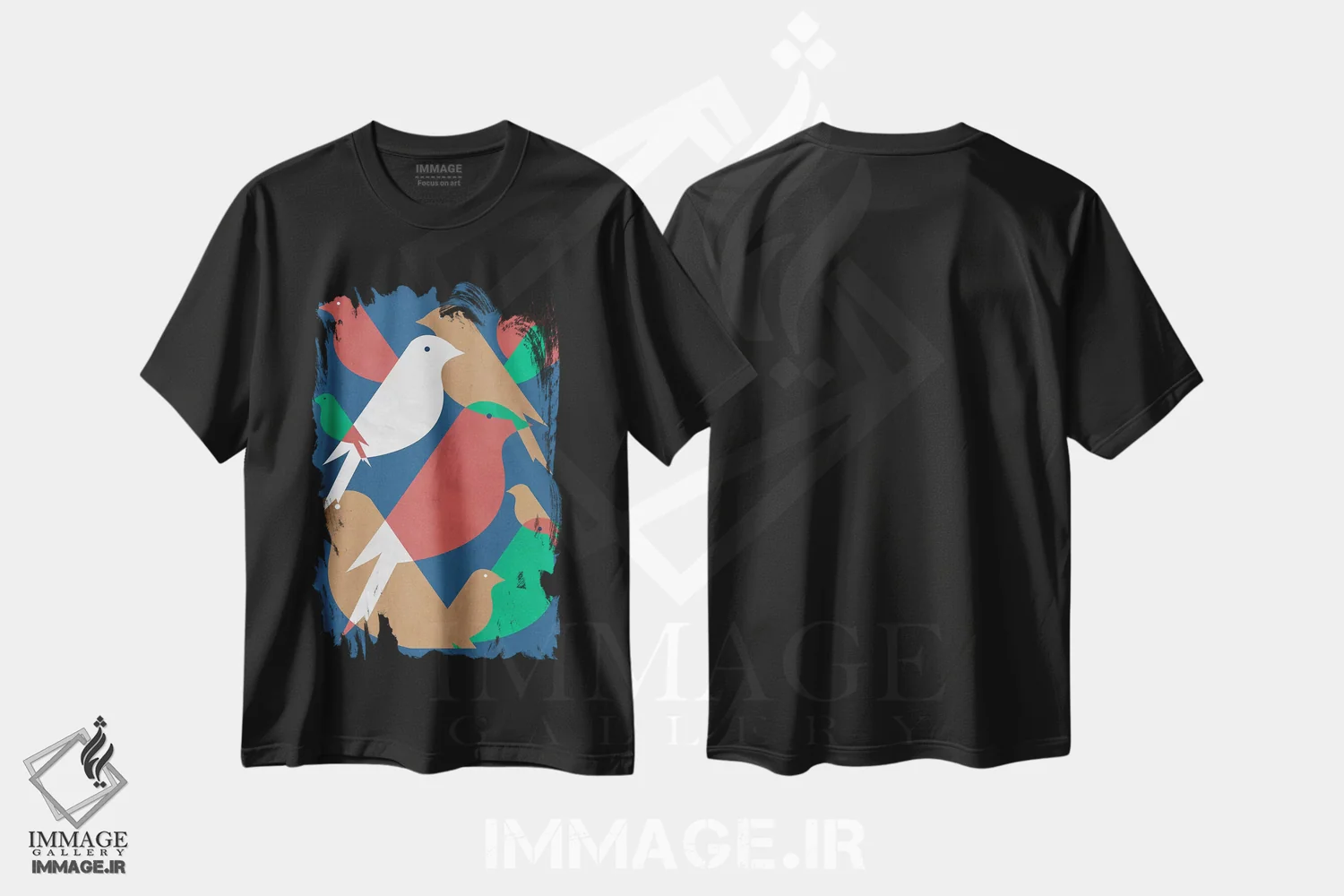تیشرت مشکی طرح دار سرزمین رنگارنگ یک، تزئینی اثر دانیلو د آلکساندریا | فروشگاه ایماژ