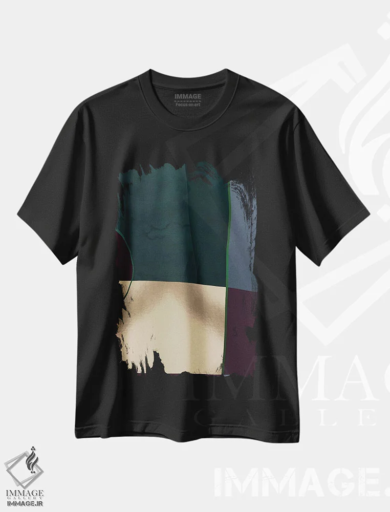تیشرت مشکی طرح دار هندسی دو اثر دانیلو د آلکساندریا | فروشگاه ایماژ