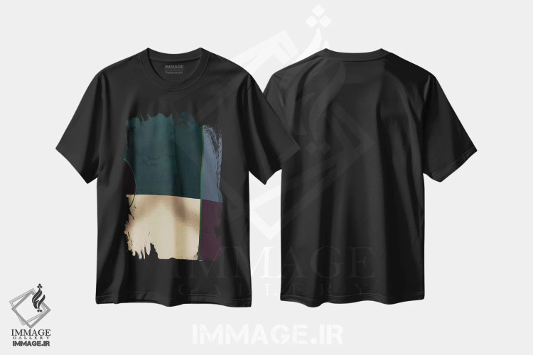 تیشرت مشکی طرح دار هندسی دو اثر دانیلو د آلکساندریا | فروشگاه ایماژ
