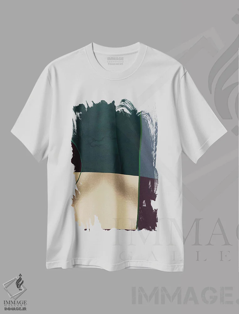 تیشرت سفید طرح دار هندسی دو اثر دانیلو د آلکساندریا | immage.ir