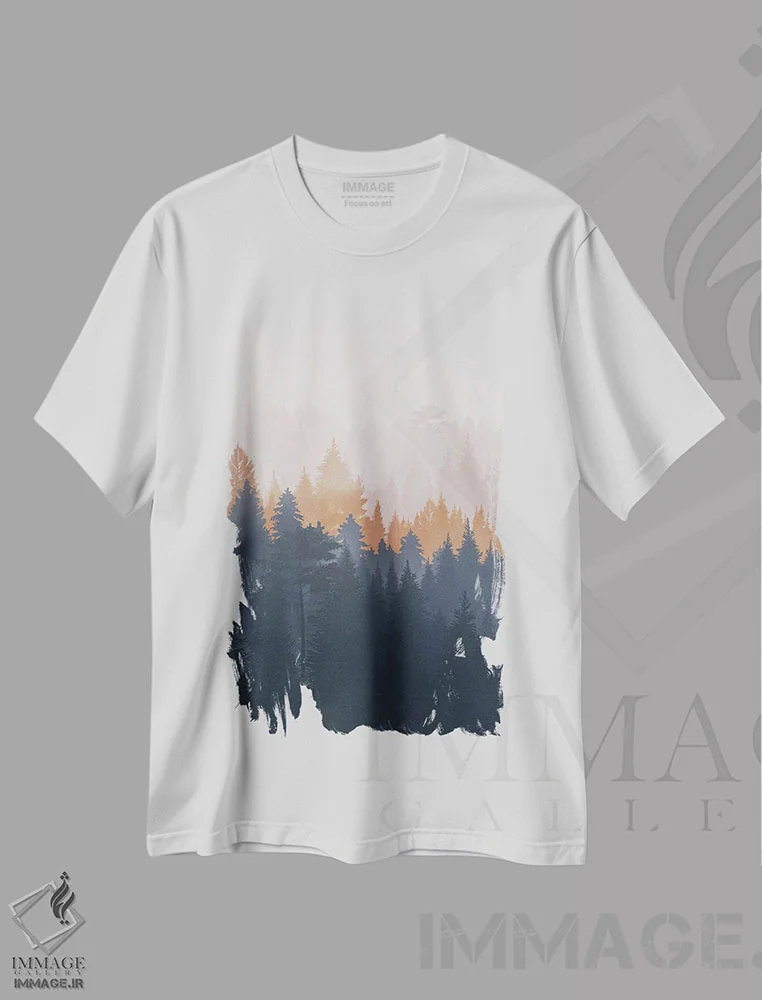 تیشرت سفید طرح دار انتزاعی اسکاندیناوی شش، تزئینی اثر دانیلو د آلکساندریا | immage.ir