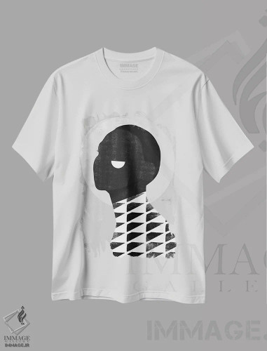 تیشرت سفید طرح دار چهره انتزاعی یک، دکور معاصر اثر دانیلو د آلکساندریا | فروشگاه ایماژ