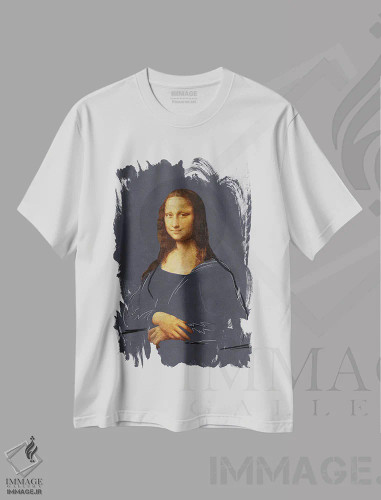 تیشرت سفید طرح دار مونالیزا هنر خیابانی، دکور معاصر اثر دانیلو د آلکساندریا | فروشگاه ایماژ