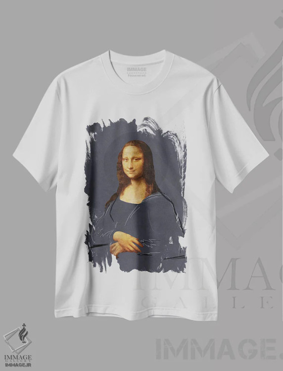 تیشرت سفید طرح دار مونالیزا هنر خیابانی، دکور معاصر اثر دانیلو د آلکساندریا | فروشگاه ایماژ