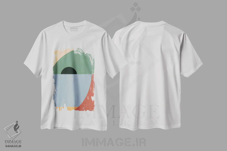 تیشرت سفید طرح دار رنگ هندسی یک، آبستره اثر دانیلو د آلکساندریا | immage.ir