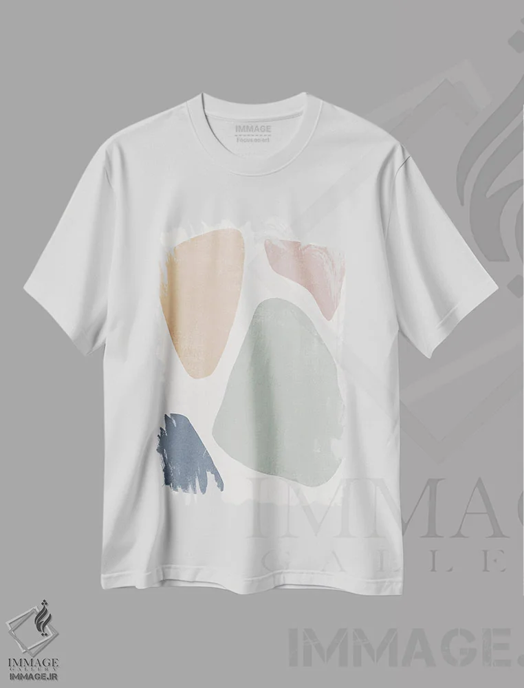 تیشرت سفید طرح دار رنگ پاستلی دو اثر دانیلو د آلکساندریا | فروشگاه ایماژ
