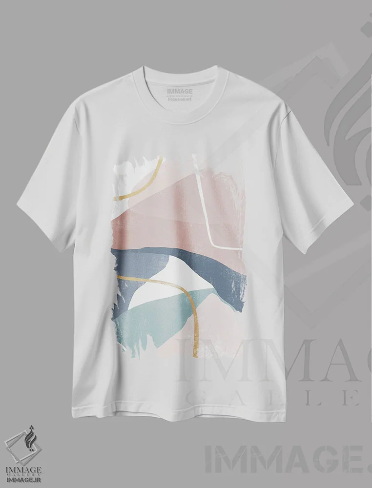 تیشرت سفید طرح دار رنگ پاستلی یک اثر دانیلو د آلکساندریا | immage.ir