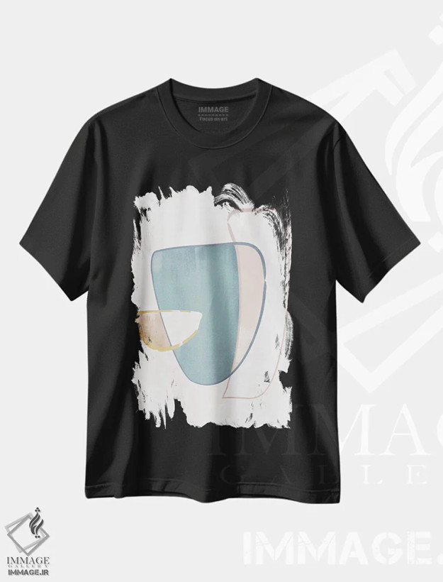 تیشرت مشکی طرح دار رنگ پاستلی چهار اثر دانیلو د آلکساندریا | فروشگاه ایماژ