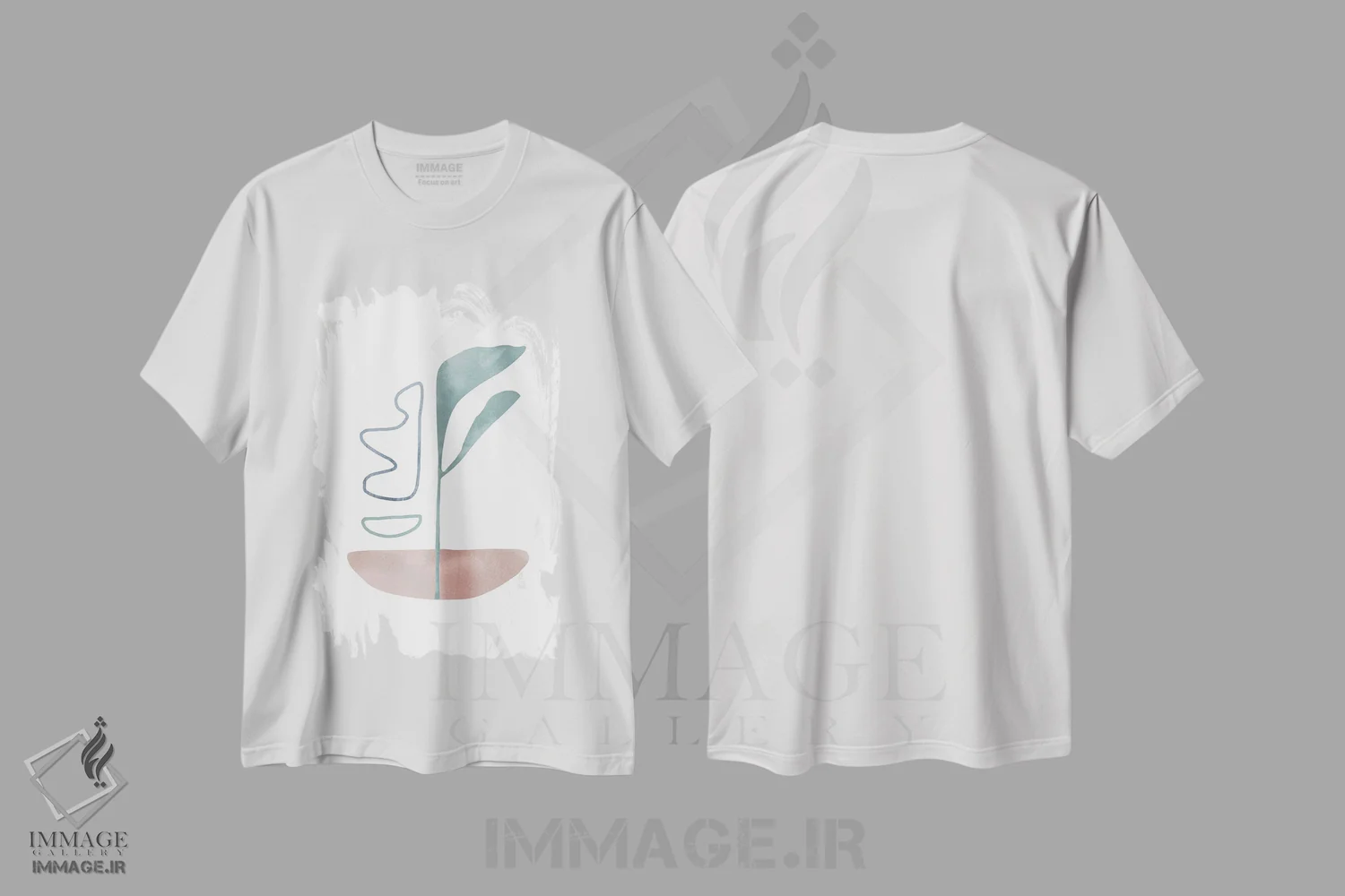 تیشرت سفید طرح دار رنگ پاستلی هشت، آبستره اثر دانیلو د آلکساندریا | فروشگاه ایماژ