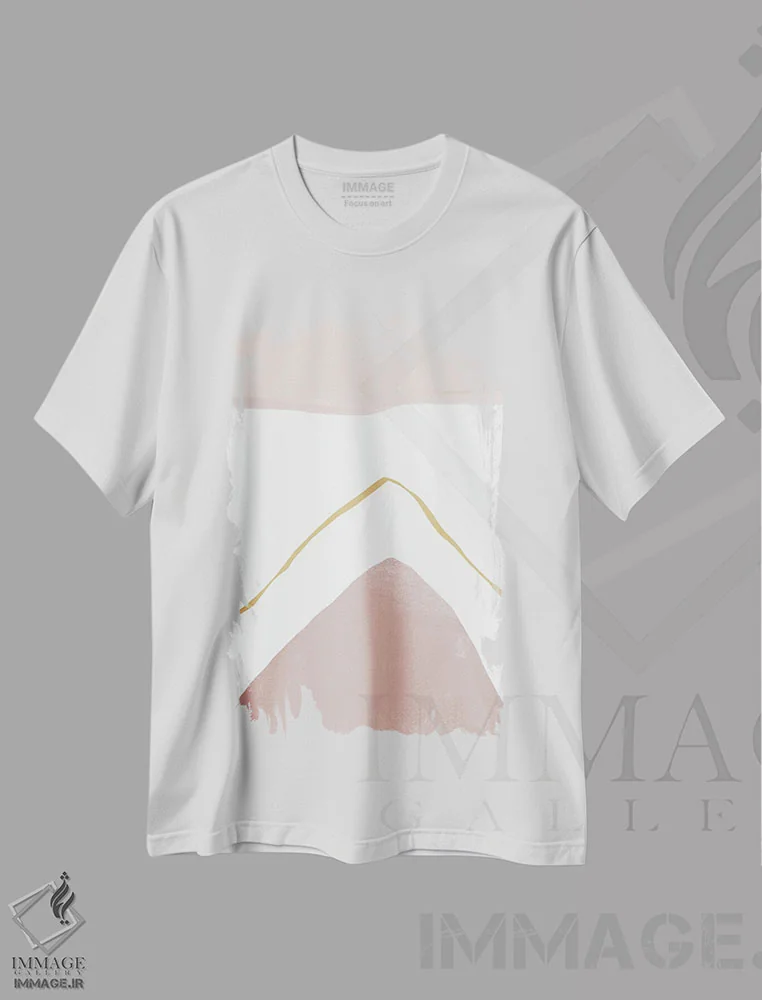 تیشرت سفید طرح دار رنگ پاستلی سیزده، آبستره اثر دانیلو د آلکساندریا | immage.ir