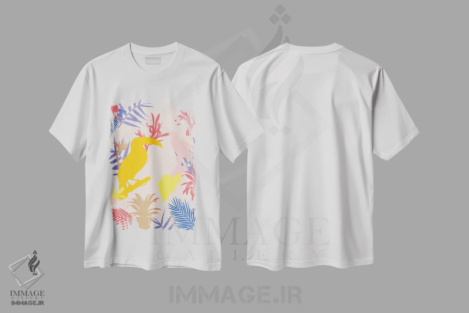 تیشرت سفید طرح دار هنر برگ، دوتایی دو، تزئینی اثر دانیلو د آلکساندریا | immage.ir
