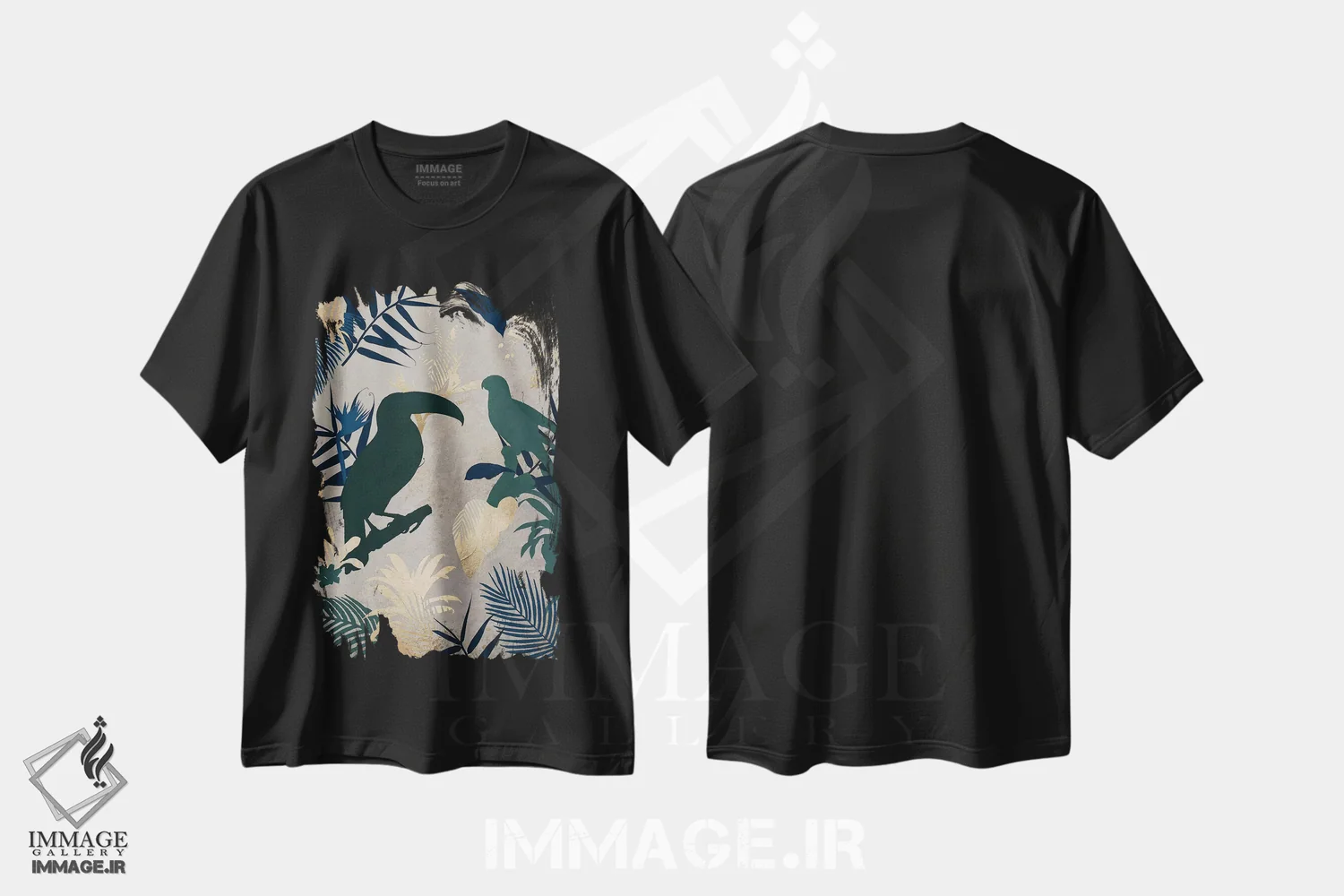 تیشرت مشکی طرح دار هنر برگ سه، تزئینی اثر دانیلو د آلکساندریا | فروشگاه ایماژ