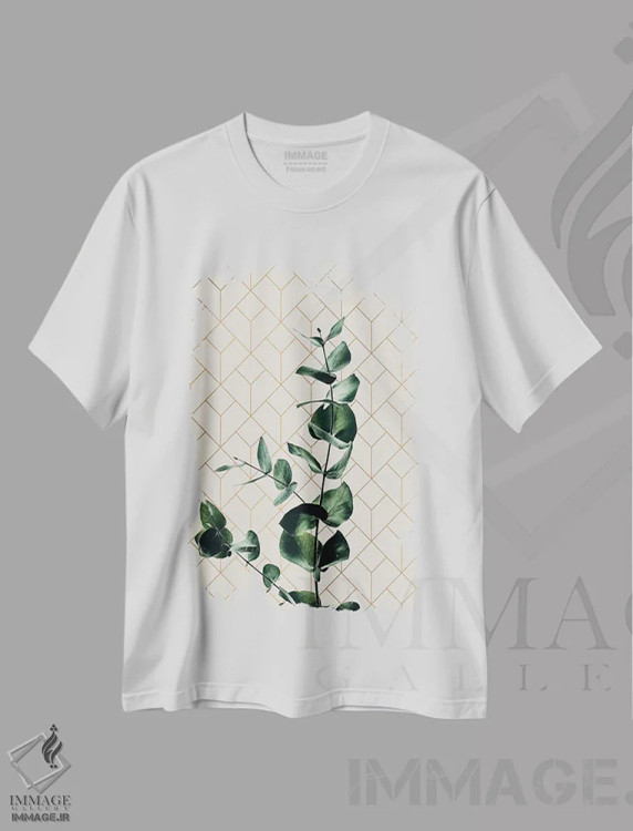 تیشرت سفید طرح دار هنر برگ چهار، تزئینی اثر دانیلو د آلکساندریا | فروشگاه ایماژ
