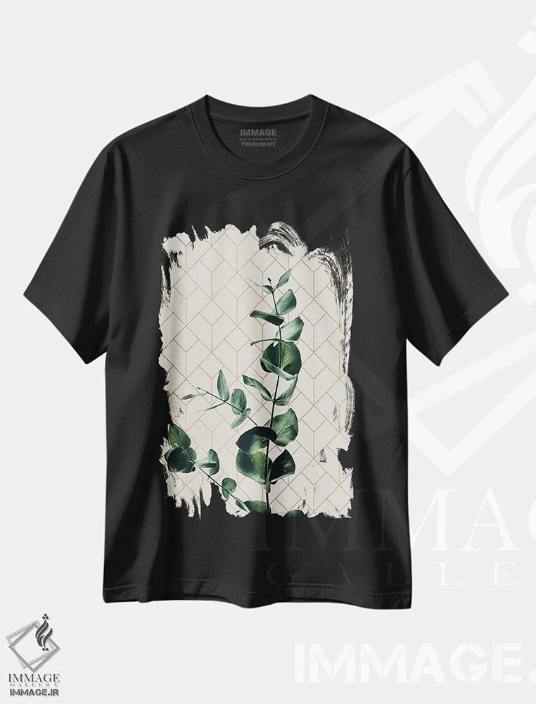 تیشرت مشکی طرح دار هنر برگ چهار، تزئینی اثر دانیلو د آلکساندریا | immage.ir