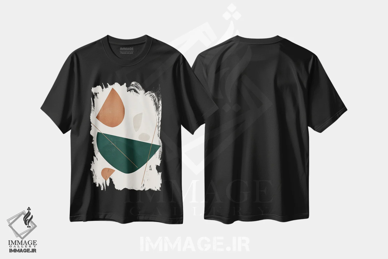 تیشرت مشکی طرح دار اشکال انتزاعی چهار، آبستره اثر دانیلو د آلکساندریا | immage.ir