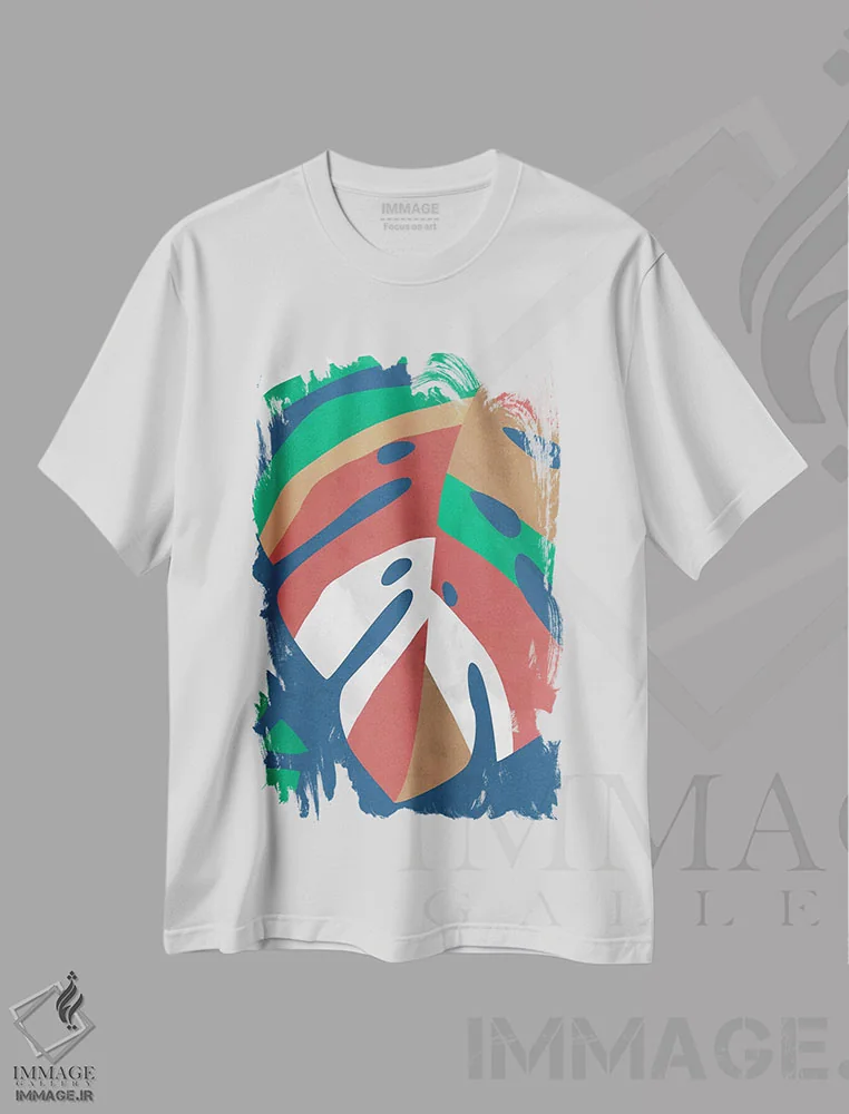 تیشرت سفید طرح دار هنر برگ نوزده، تزئینی اثر دانیلو د آلکساندریا | immage.ir