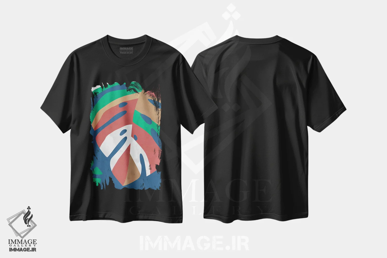 تیشرت مشکی طرح دار هنر برگ نوزده، تزئینی اثر دانیلو د آلکساندریا | فروشگاه ایماژ
