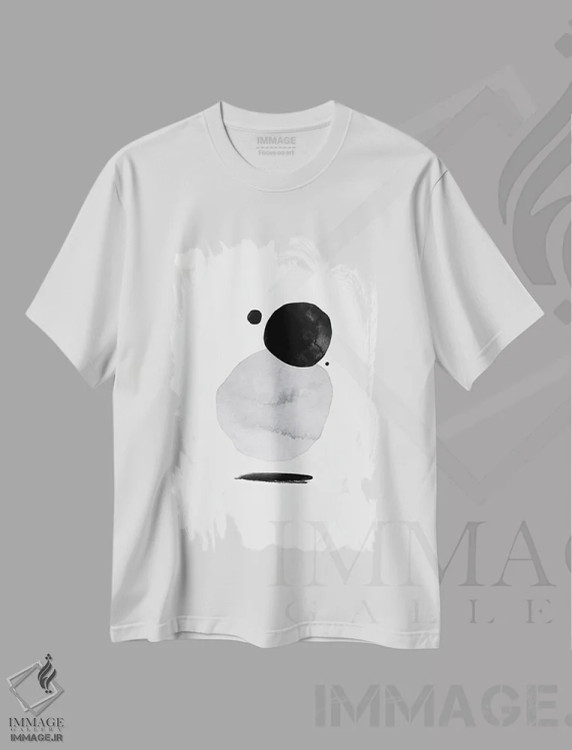 تیشرت سفید طرح دار برف به شیوهٔ انتزاعی بیست و شش، آبستره اثر دانیلو د آلکساندریا | immage.ir