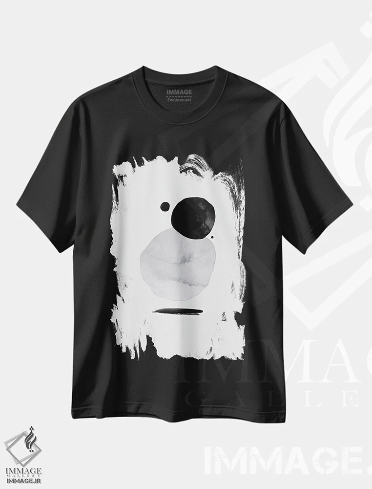 تیشرت مشکی طرح دار برف به شیوهٔ انتزاعی بیست و شش، آبستره اثر دانیلو د آلکساندریا | فروشگاه ایماژ